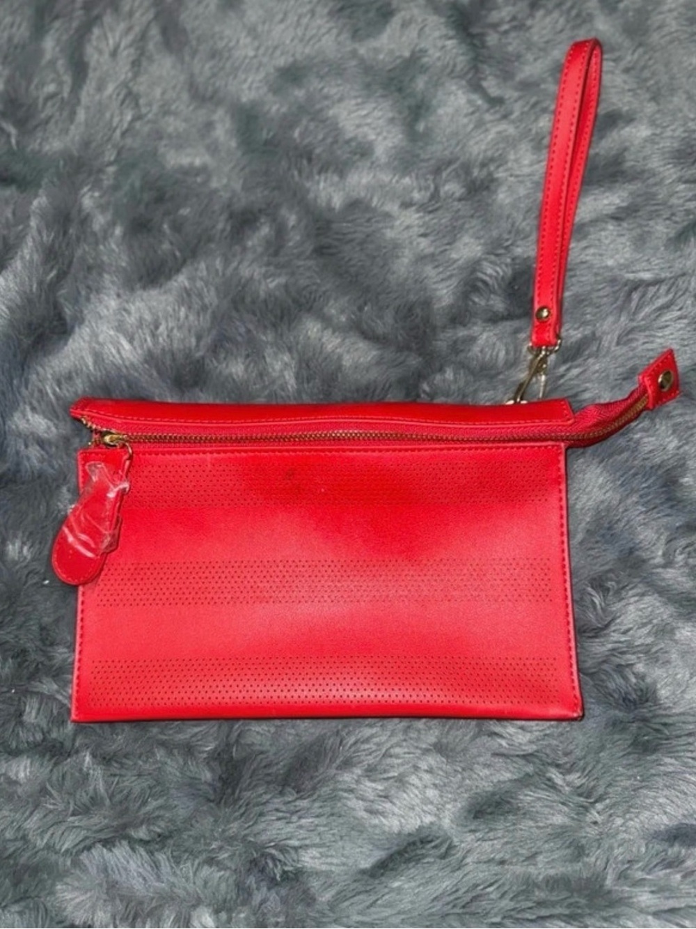 Women's Red Wristlet Clutch - Sleek Minimal Design